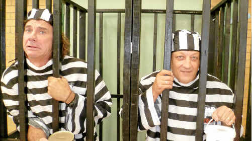 David Bourke and Darrin Allen prepare for their time in the cell next Thursday. David Bourke and Darrin Allen prepare for their time in the cell next Thursday.
